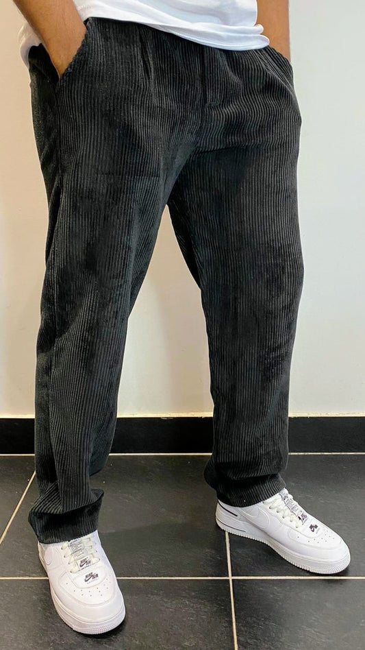 Pantalon Baggy noir en velours