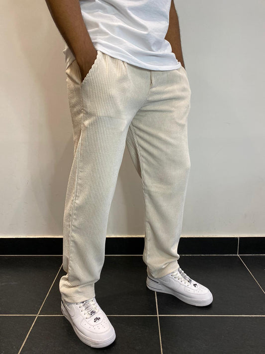 Pantalon Baggy Blanc en velours
