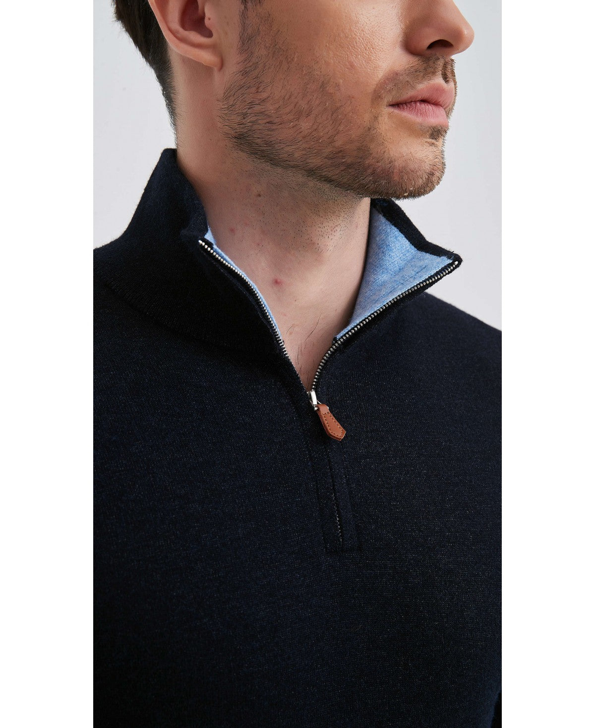 Pull Col camionneur Marine "cashmere Touch"