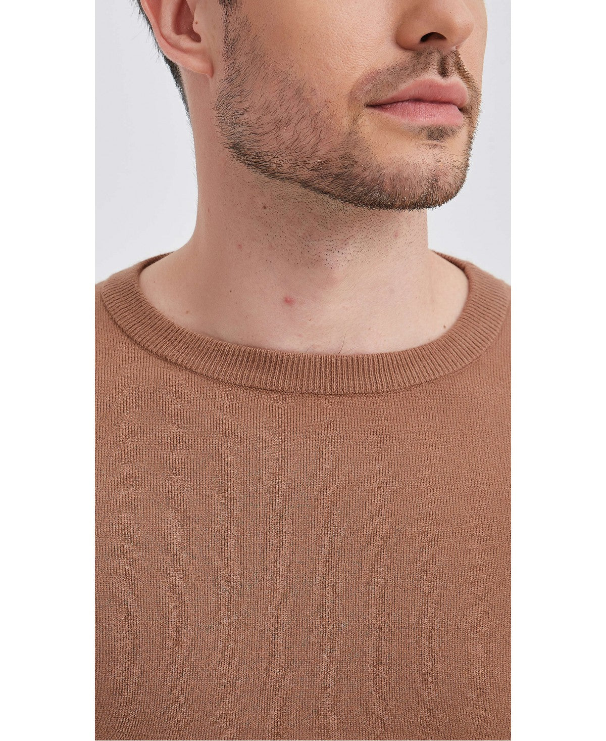 Pull col Rond Camel "cashmere Touch"