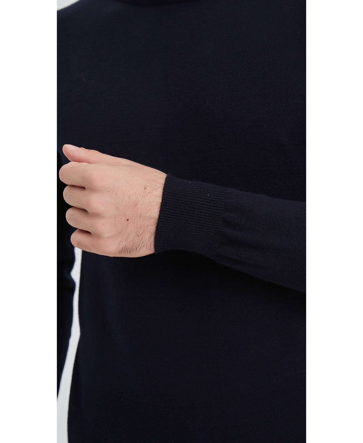 Pull col Rond Marine "cashmere Touch"