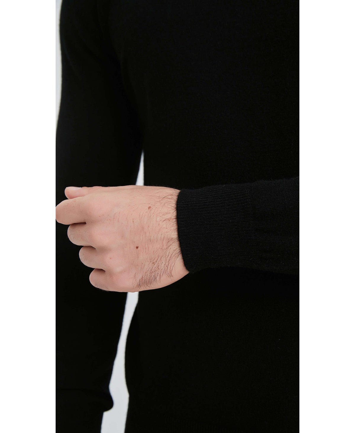 Pull col Rond noir "cashmere Touch"