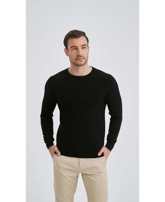 Pull col Rond noir "cashmere Touch"