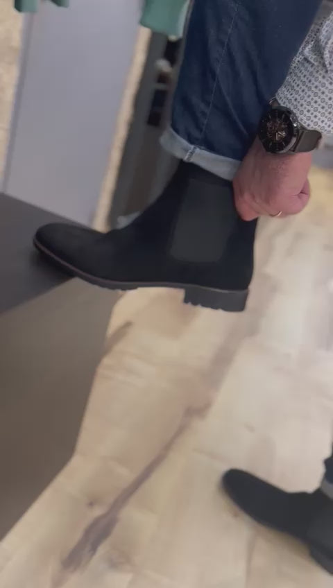 Boots Cuir Retourné Noires
